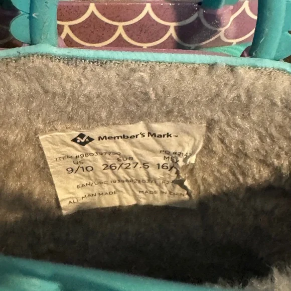 🧜‍♀️ Fleece Lined Mermaid Rain Boots | Kids 9/10 🧜‍♀️ Warm and cozy! - Picture 8 of 8